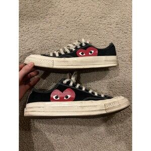 Converse Comme Des Garcons Play Black Canvas 70s 9 Mens or 11 Womens